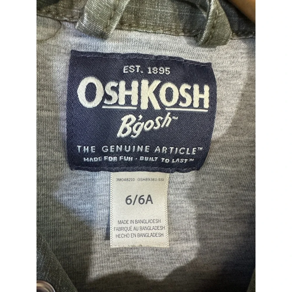 OshKosh B'gosh Camo Field Jacket Vietnam Veteran Kids 6 Green